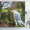 thumbnail image 1 of Rainforest Decor Waterfall Forest Green Tree Vibrant Prints Scene Shower Curtain, 1 of 3
