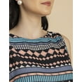thumbnail image 5 of Moomaya Sleeveless Boat Neck Printed Georgette Top - Women's Elegant Top, 5 of 9