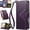 Purple, variant on for Motorola Edge 70 Leather Wallet Case Minimalist Business 3-Color Stitching, Hidden 6-Card Slot & Cash Pocket, Magnetic Clasp, Kickstand, Wrist Strap Lanyard
