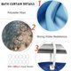 thumbnail image 3 of Lankey Juego de cortinas de ducha y alfombras Juego de decoración de baño de 4 piezas, cortina de ducha de playa con ganchos y alfombras de baño de 3 piezas, tela impermeable lavable a máquina Lankey KBA00008C1V1, 3 of 7