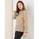 thumbnail image 4 of INSPIRE CHIC Blusa con cuello en V y lazo floral para mujer, camisa de manga larga con volantes y trompeta vintage, top Azul amarillo XS, 4 of 6
