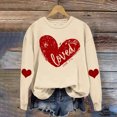 thumbnail image 2 of RKSTN Chandail pour Femmes 2024 Saint-Valentin Cœur d'Amour Imprimé Chandail Uni Col Rond Manches Longues Coupe Ample Blouse Hauts, 2 of 6