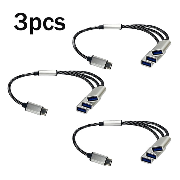 CAODEY 3-Pack 3-in-1 USB-C to USB 2.0 Adapter Multi-Port Splitter Cable,Hub