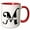Red/White, variant on 3drose, Bold Script Monogram M - Murphy, 11oz Mug
