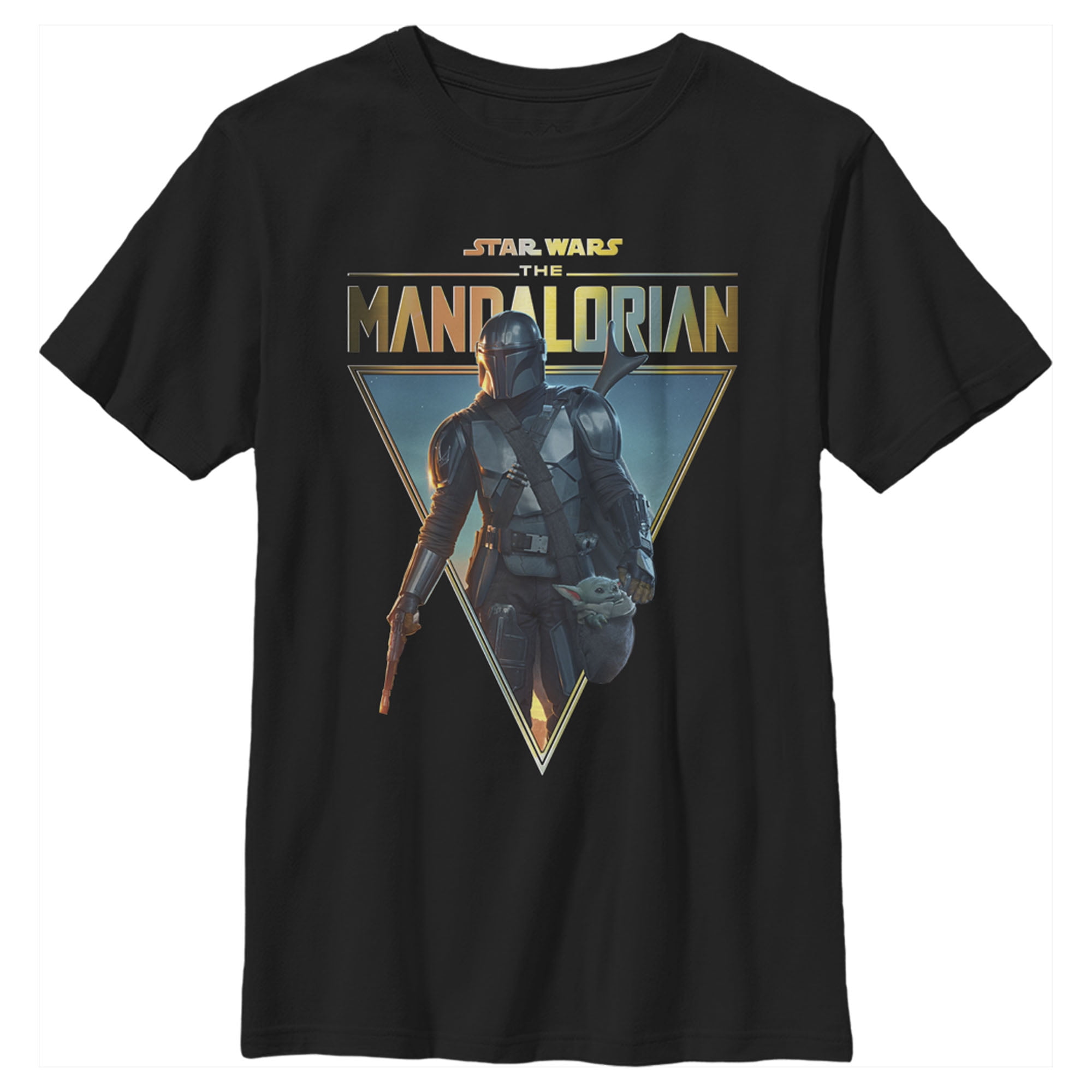 Boy's Star Wars The Mandalorian Clan of Two  Graphic Tee Black Small