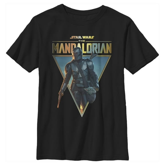 Boy's Star Wars: The Mandalorian Clan of Two  Graphic Tee Black Small