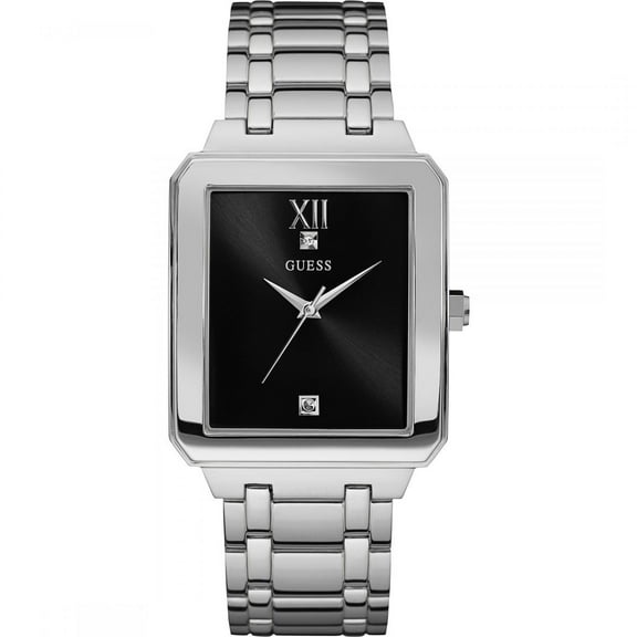 GUESS Women's W0917G1 Highrise Stainless Steel Black Dial Watch