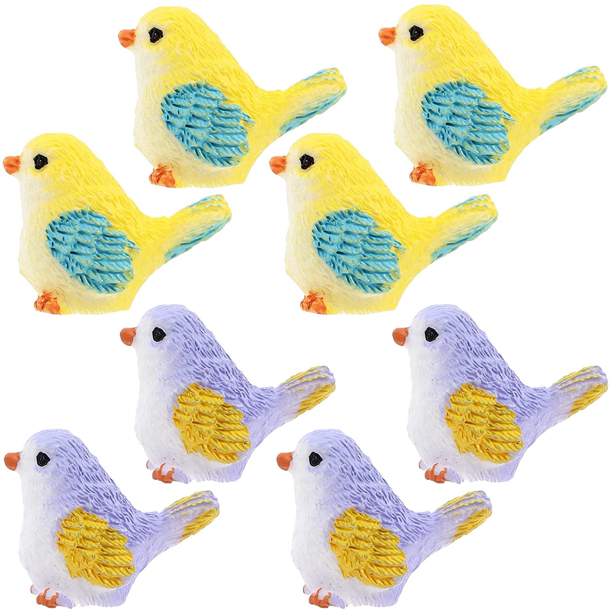 Bird Cupcake Toppers 8pcs Mini Bird Figurines, Birds Cake Topper