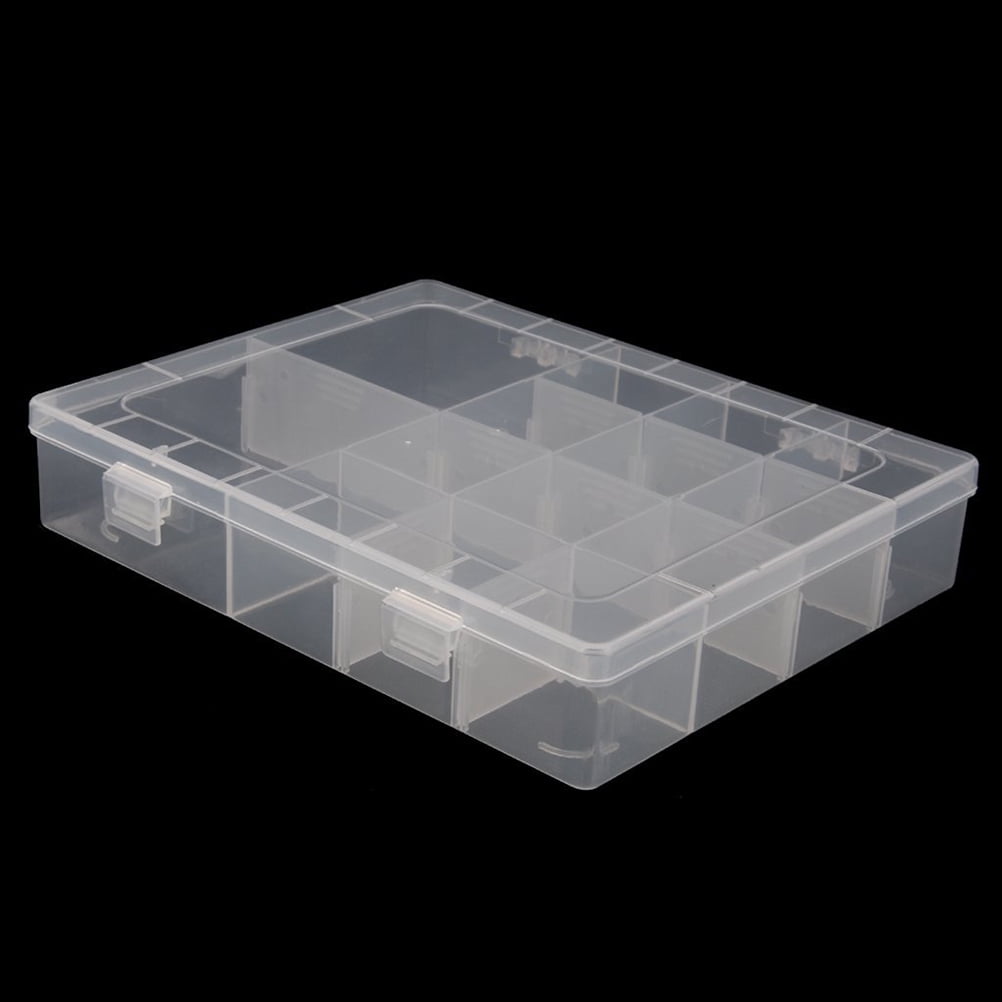 14 Compartments Jewelery Box Storage Case Adjustable in Plastic H8Q9 