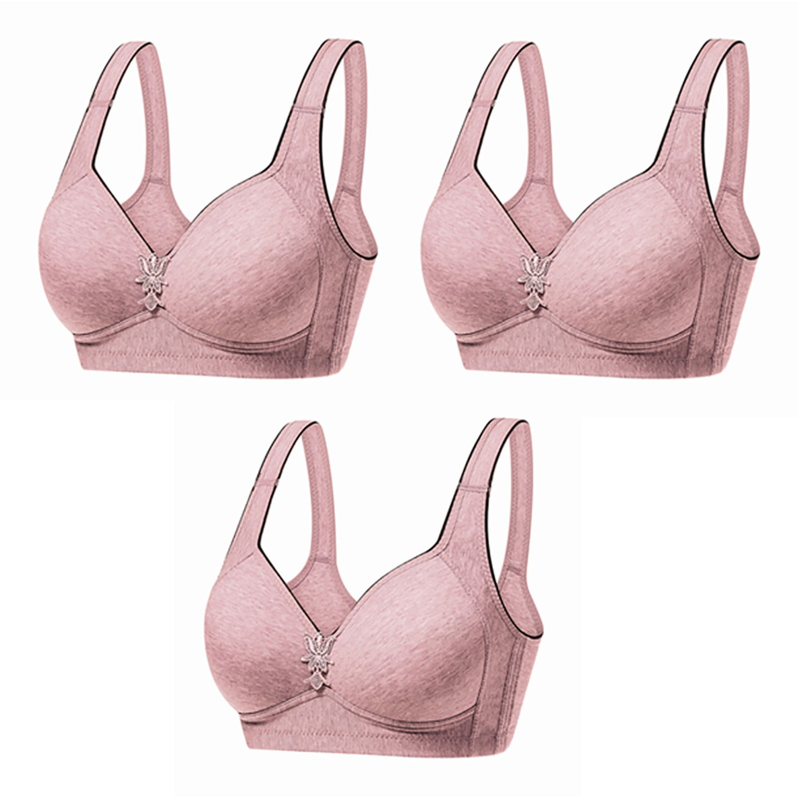 Mrat Clearance Ladies Bras 10-12 Years Old Clearance Women Seamless Sports  Bra Wire-Free Yoga Bra with Removable Pads Lisa Bras Front Snaps Seniors  Sleep Bras for Women Large Breasts Pink M 