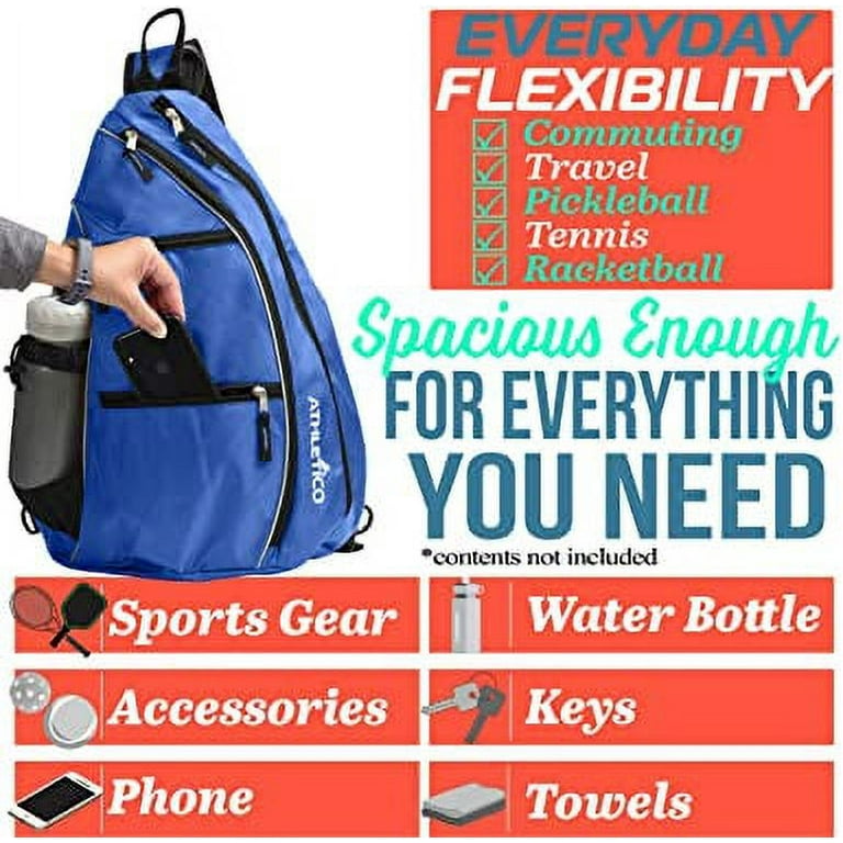 Pickleball Bag - Sports Bag for Gear, Gym Essentials - Adjustable Strap, Mesh Pockets, Pickleball Paddle Compartment with Cover - Stylish Retro Look