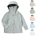 thumbnail image 4 of Xfvqtps Kids Sun Protection Clothing Hoodie Wide Brim Long Sleeves with Thumb Hole Zipper Air Hole Breathable Summer Shirt for Outdoor White, 4 of 4