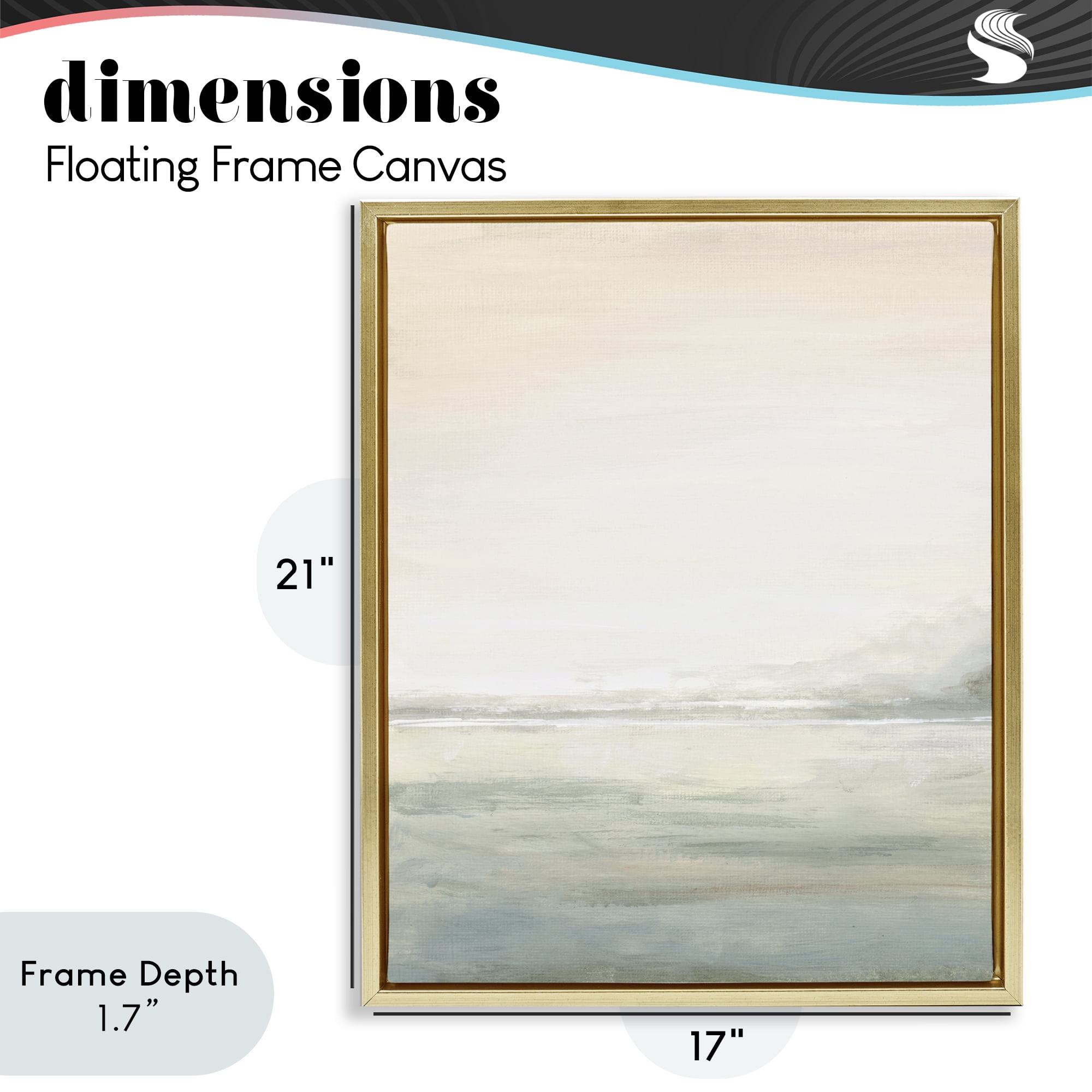 Stupell Industries Light Fog Atmosphere Gold Framed Floater Canvas Wall Art, design by Patricia Pinto