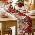 thumbnail image 5 of Burlap Table Runner 72 Inches Long,Christmas Snowman Candy Non-Slip Kitchen Table Runners for Dining Room Everyday Use Party Table Decorations Winter Snowflakes on Red, 5 of 9