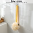 thumbnail image 4 of Cepillo trasero de mango largo para baño, ducha de doble cara, esponja fina, depurador corporal, exfoliante de piel, herramienta de lavado de SPA, adultos, hombres, amarillo Inevent HA010389-01, 4 of 7