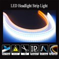 thumbnail image 3 of 2 Piezas LED DRL Coche Luz De Circulación Diurna Flexible Impermeable Tira Faros Delanteros Blanco Señal De Giro Luces De Flujo Amarillo Freno 12v, 3 of 4