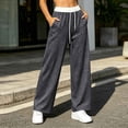 thumbnail image 6 of PInxai Sweatpants for Women Drawstring Elastic Waisted Loose Casual Workout Pants Comfy Trousers with Pockets,Dark Gray,L, 6 of 6