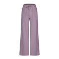 thumbnail image 6 of JnLxul Wide Leg Pants for Women Elastic Waist Drawstring Loose Summer Casual Lightweight Pants with Pockets(X-Large,Purple), 6 of 7
