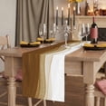 thumbnail image 2 of Table Runners 70 Inches Long Dress Scarves, Ombre Waves Farmhouse Coffee/Dining/Kitchen Table Decor, Holiday Table Runner, Abstract Art Gradient Brown Modern 13x70 Inch, 2 of 9