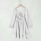 thumbnail image 5 of Vestido Largo de Manga Larga de Color Sólido de Moda Y Cómodo para las Niñas con Falda Plisada de Cinturón para Diario, Viajes, Vacaciones, Fiestas de Cumpleaños, 5 of 9