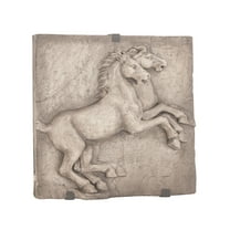 Decmode Traditional 29 X 29 Inch Polystone Horses Wall Plaque