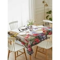 thumbnail image 2 of Spring Easter Bunny Rectangle Tablecloth, Red Floral Botanical Easter Eggs Waterproof & StainResistant Tablecloth, Washable Oil-proof Table Cover for Dining/Party/Wedding/Camping/Buffet 52x70 In, 2 of 9