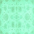 thumbnail image 1 of Ahgly Company Indoor Square Abstract Turquoise Blue Modern Area Rugs, 5' Square, 1 of 4