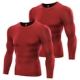 thumbnail image 2 of EFINNY 2 Pack Men's Quick Dry Sports Shirt Long Sleeve Athletic Compression Sports Tops Under Base Layer Tights T-Shirt,US Size M, 2 of 8