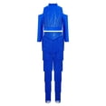 thumbnail image 4 of Aislor Girls Latin Jazz Modern Salsa Ballroom Dance Outfits Tassel Crop Tops with Fringe Pants Set Dancewear Royal Blue 8, 4 of 7