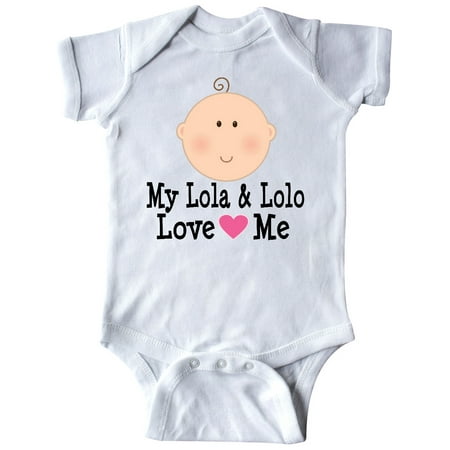 

Inktastic My Lola and Lolo Love Me Gift Baby Girl Bodysuit