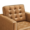 thumbnail image 6 of Modway Loft Tufted Vegan Leather Upholstered Living Room Armchairs in Silver Tan - Set of 2, 6 of 10