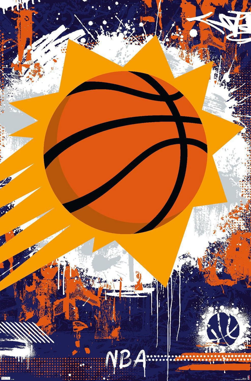 NBA Phoenix Suns - Maximalist Logo 23 Wall Poster, 22.375" x 34"