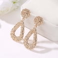 thumbnail image 5 of SmartBy Bohemia Women Geometric Emboss Hollow Teardrop Dangle Stud Earrings Jewelry Gift, 5 of 7