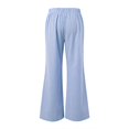 thumbnail image 6 of Delayuji Striped Linen Pants for Women Wide Leg Pant Elastic Waist Lightweight Casual Pants Trousers Streestwear, 6 of 6