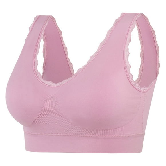 Sport Bras Women Padded Bra Feature V-Neck Nursing Bra Style W-828 Pinks XL