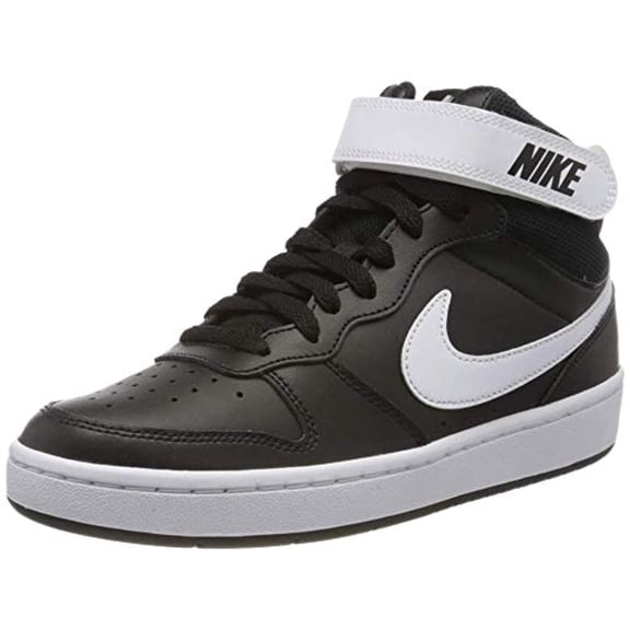 Nike Court Borough Mid 2 Big Kids' Shoes Color: Black/White Size: 6Y