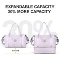 thumbnail image 3 of Travel Bag, Waterproof Duffel Gym Tote Bag, Weekender Carry On Overnight Bags for Women Men Approved Personal Item Bag for Airlines with Trolley Sleeve, Travel Duffel Bags, Purple White, 3 of 10