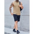 thumbnail image 4 of Men'S Summer Sleeveless Well-Fitting Loose Muscle Sports Round-Neck Vest Sleeveless Tank Tops Crewneck Solid Loose Fit Shirt Apricot M, 4 of 7