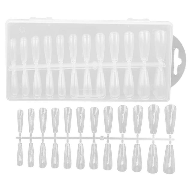 240pcs Artificial Long Nail Tips Fake Nail Extension Tips Wearable Nail Tips for Nail Salon