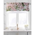 thumbnail image 2 of Pink Spring Flowers Kitchen Valances for Windows Farmhouse Linen Window Valance Curtain for Living Room Window Treatment Summer Floral Botanical White Valance Rod Pocket Topper Drape, 42 x 18 Inch, 2 of 6