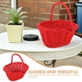 thumbnail image 3 of LITINKIMI Straw Basket With Handle Wicker Basket Red For Outdoor Activities 1Set, 3 of 7