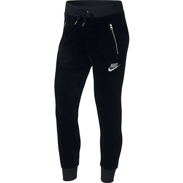 Velour Women's Jogger Pants Black/Mettalic Silver 921151-010 -