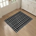 thumbnail image 3 of ODIKA 3'x5' Washable Area Rug Non-Slip, Flatweave, Easy Care Plaid Geometric Featuring Bold Stripes Frame Fireplace Detail for Hallway, Laundry Room, 3 of 7