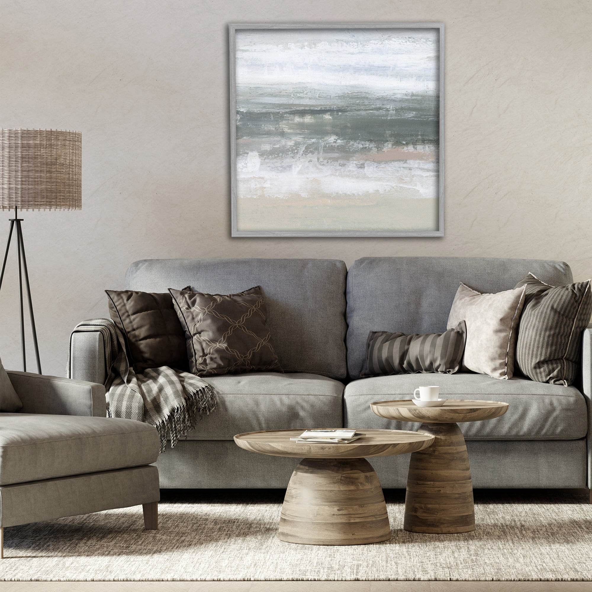 Stupell Industries Subdued Pastel Tides Gray Framed Giclee Art, design by Ethan Harper