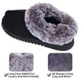 thumbnail image 3 of Womens Fuzzy Memory Foam Slippers Boots Cozy Faux Fur House Shoes Indoor Outdoor Rubber Sole Anti-Skid,Black US9-10, 3 of 7