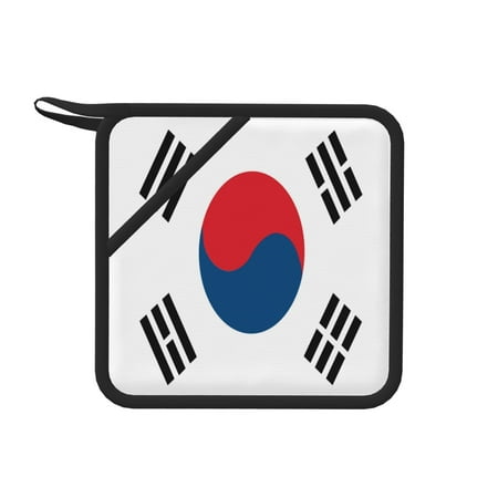 

1 Pc Silicone Anti-Hot Hot Pads Oven Mitts Heat Resistant Pot Holders With Pockets Non Slip Oven Glove Potholder For Kitchen Cooking Bbq Baking 7.1in South Korea Flag