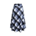 thumbnail image 3 of Women's Lattice Skirt Warm Elastic Waist Wool A-Line Pleated Tartan Winter Long Skirts, 3 of 13
