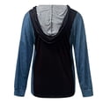 thumbnail image 5 of DPTALR Femme T-Shirt à Col en V à Manches Longues d'Automne Imprimé Blouse à Capuche Hauts, 5 of 5