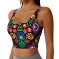 thumbnail image 2 of Balery Traditional Floral Polish Pattern Racerback Sports Bras for Women - Padded Seamless High Impact Support for Yoga Gym Workout Fitness-Medium, 2 of 8
