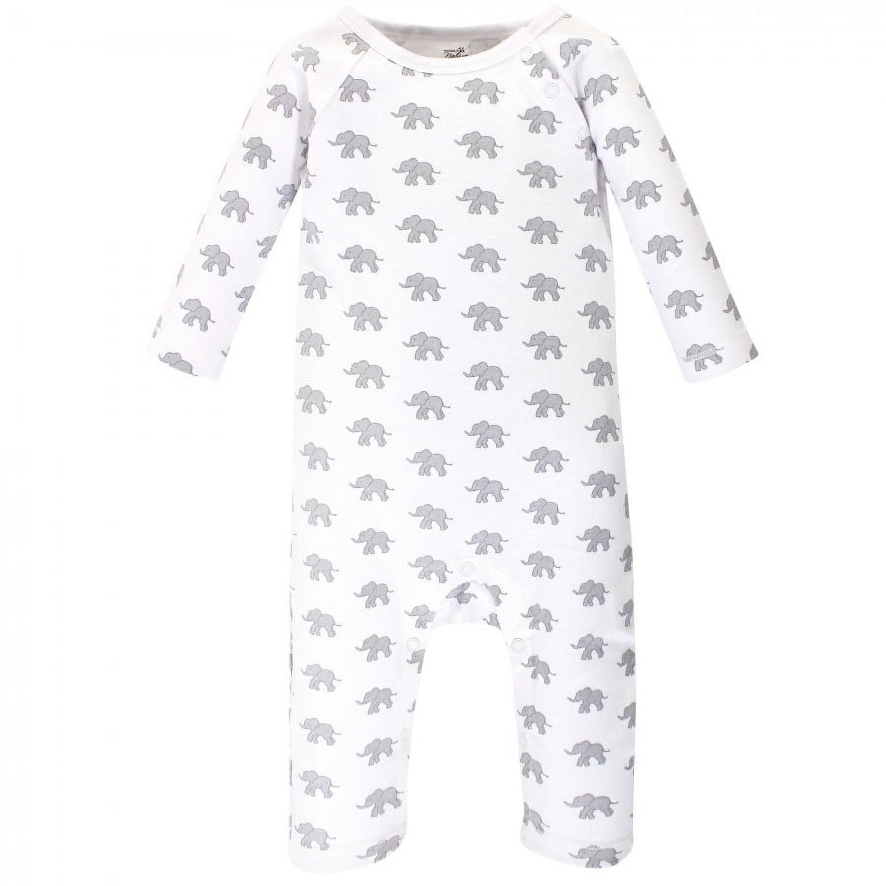 Touched by Nature Baby Organic Cotton Coveralls 3pk, Marching Elephant, 0-3 Months